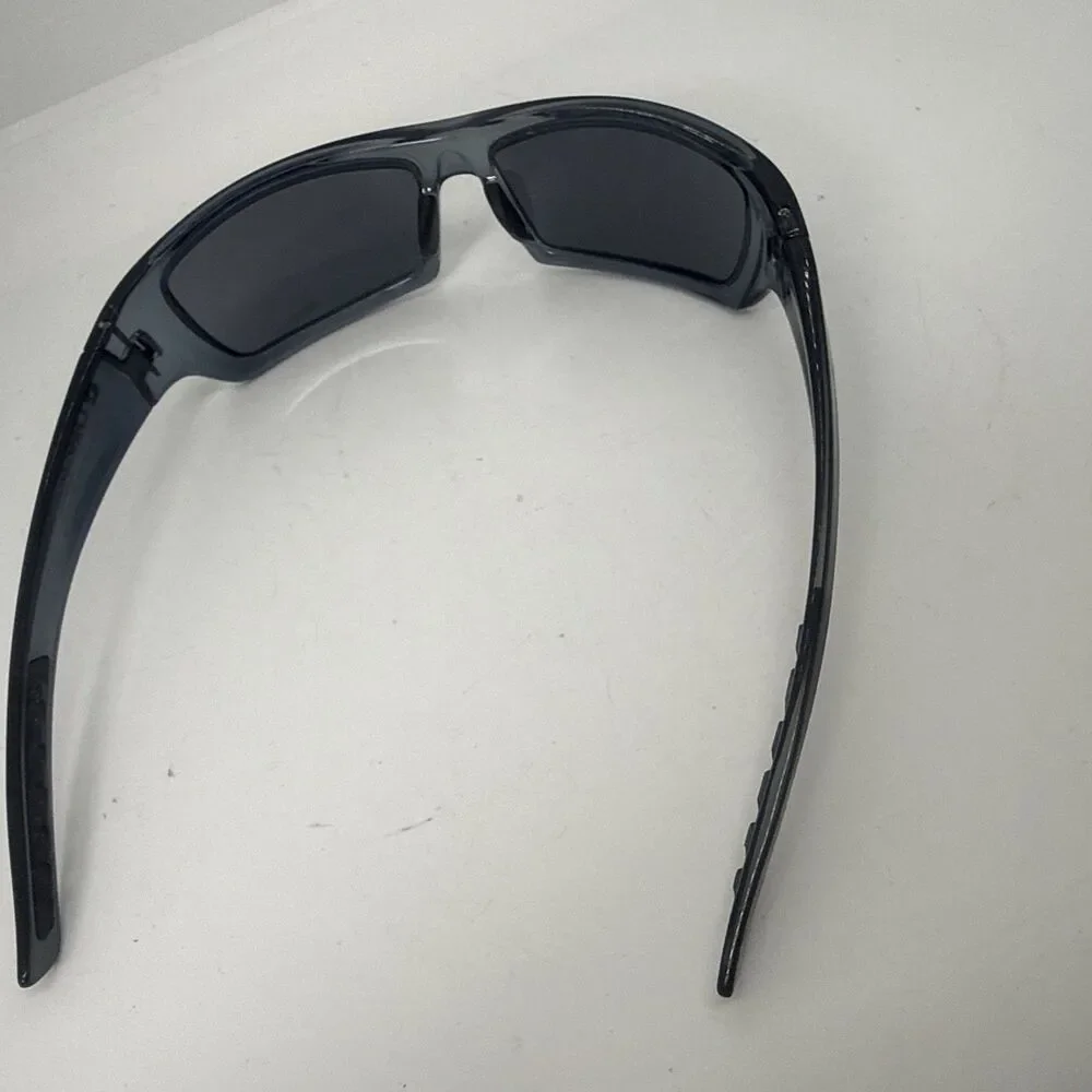 Chapel C137 Wrap Around Sunglasses Clear Blue Frame Sport Rectangle Shades Y2K
